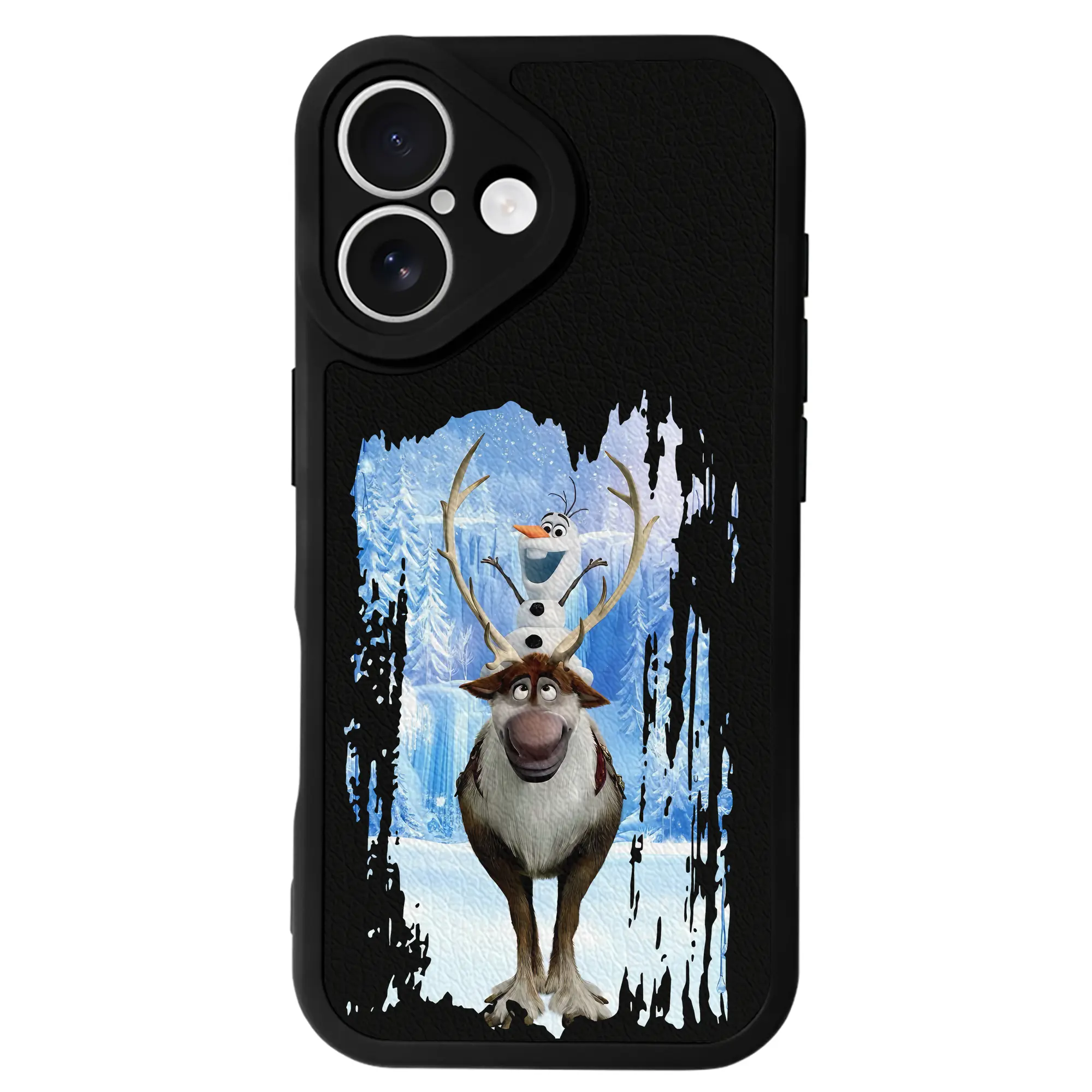 アナと雪の女王(Frozen) グッズ スヴェン(Sven) - IPhone 16シリーズ対応 ・ シリコンスマホケース ・ レザー調 ・ 高精度フィット ・ 耐衝撃 ・ ワイヤレス充電対応 ・ 精密カット